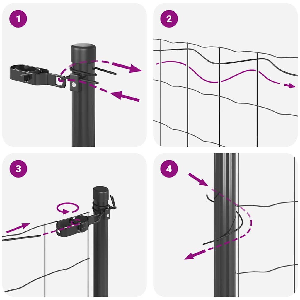 Ograda s postovima Siva 0,8 x 25 m Čelik