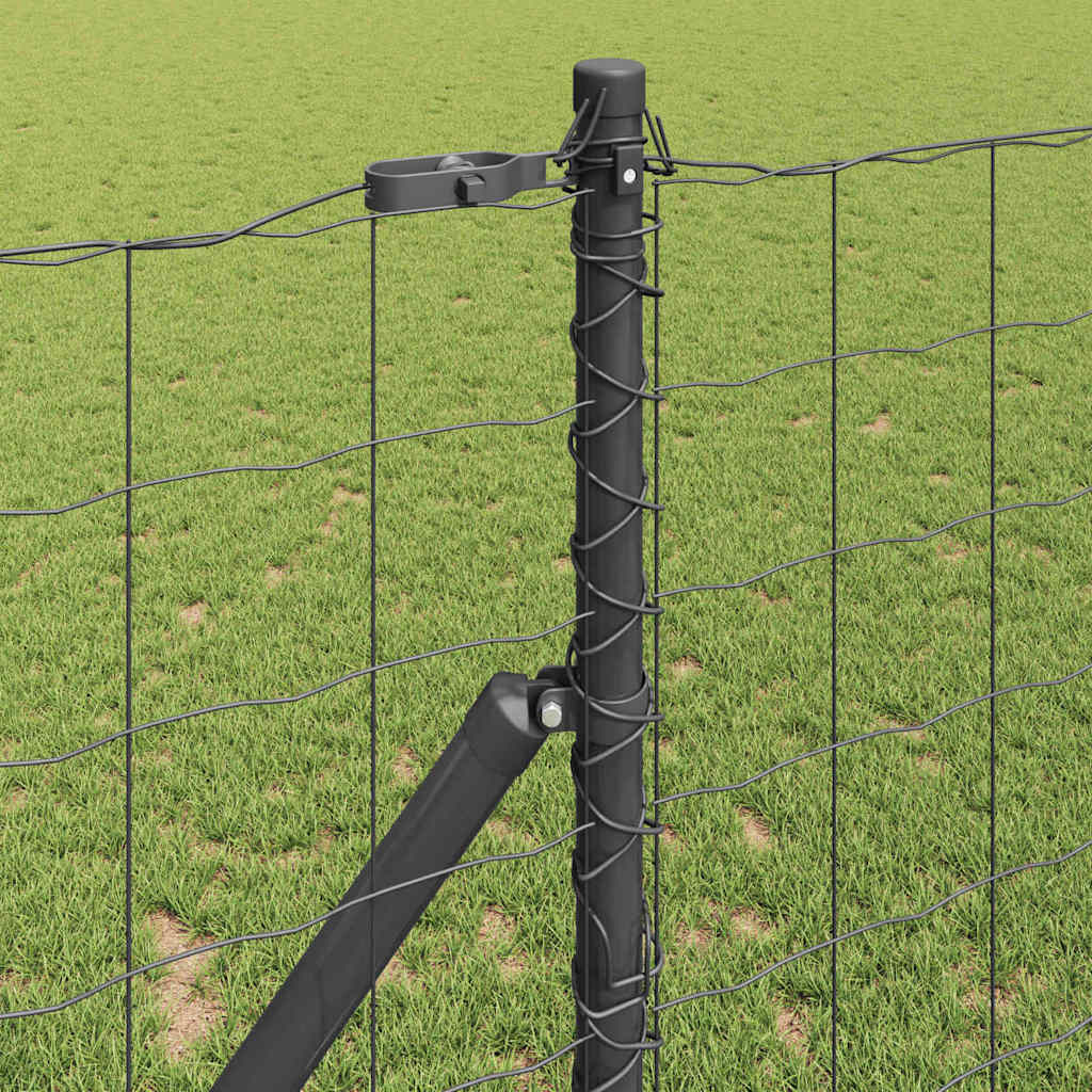 Ograda s postovima Siva 1 x 25 m Čelik