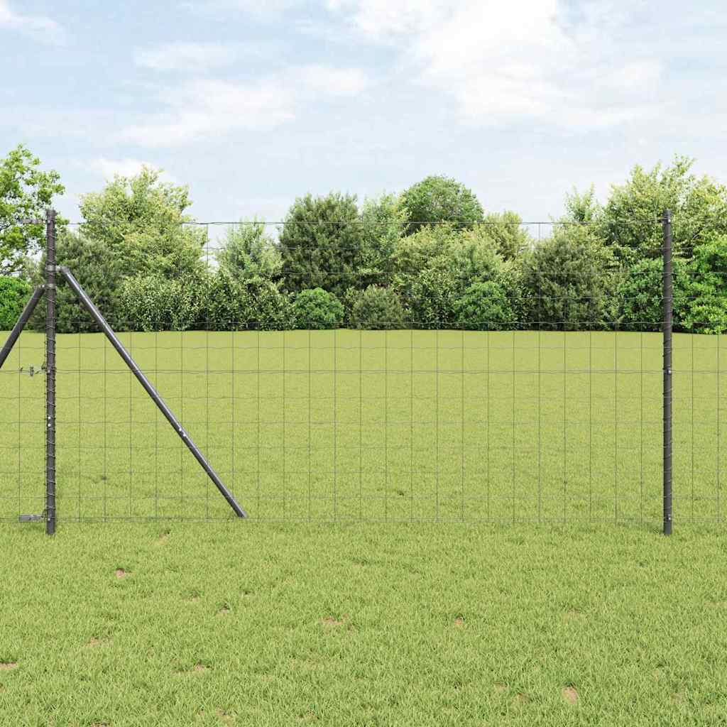 Ograda s postovima Siva 1 x 25 m Čelik
