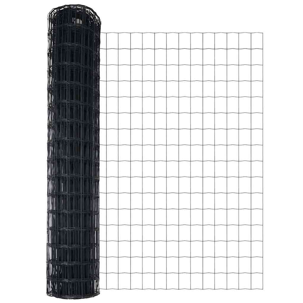 Ograda s postovima Siva 1 x 10 m Čelik