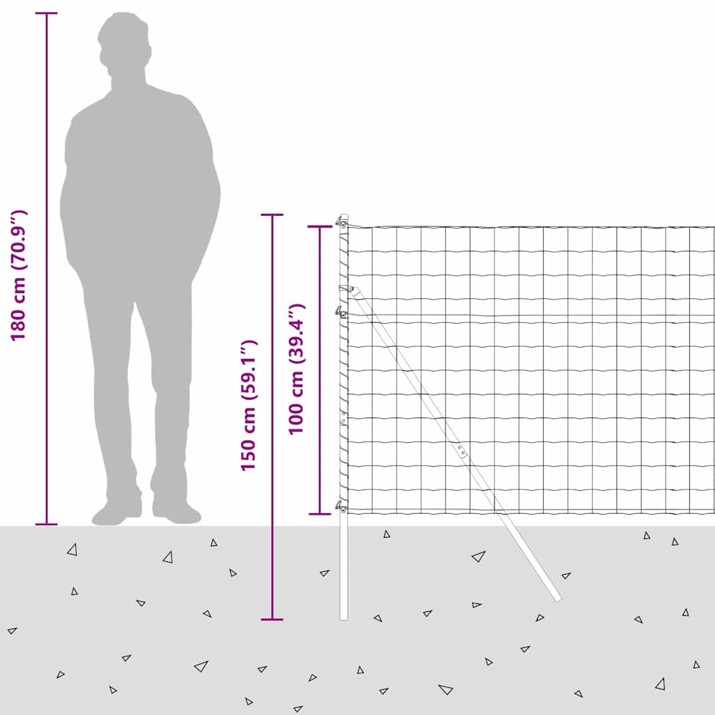 Ograda s postovima Siva 1 x 10 m Čelik