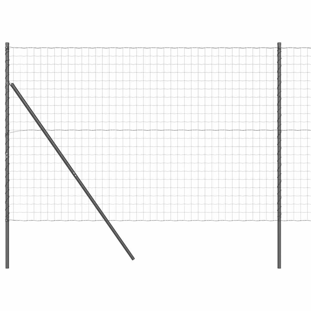Ograda s postovima Siva 1,5 x 10 m Čelik
