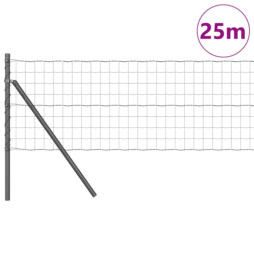 Euro Ograđivanje Ukop 25 x 0,4 m Čelik premazan PVC-om Siva