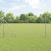 Ograda s postovima Srebrno 1 x 10 m Čelik i PVC