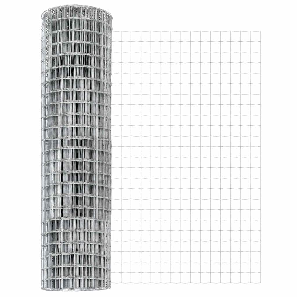 Ograda s postovima Srebrno 1 x 10 m Čelik i PVC