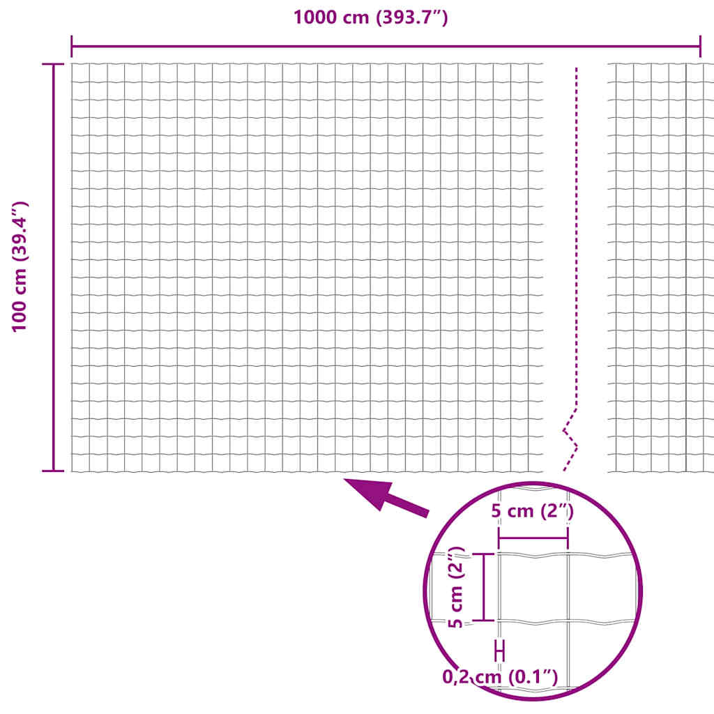 Ograda s postovima Srebrno 1 x 10 m Čelik i PVC