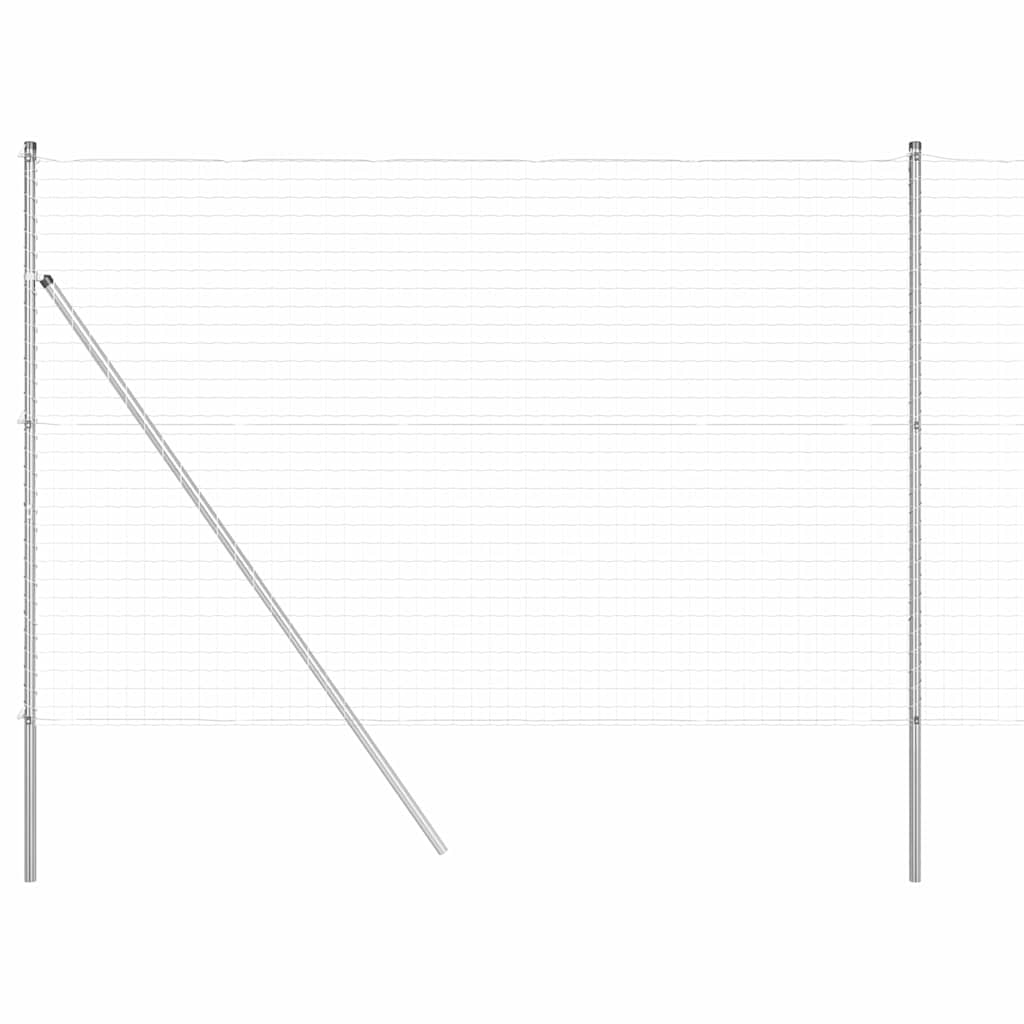 Ograda s postovima Srebrno 1,5 x 10 m Čelik i PVC