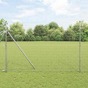 Ograda s postovima Srebrno 1,6 x 10 m Čelik i PVC