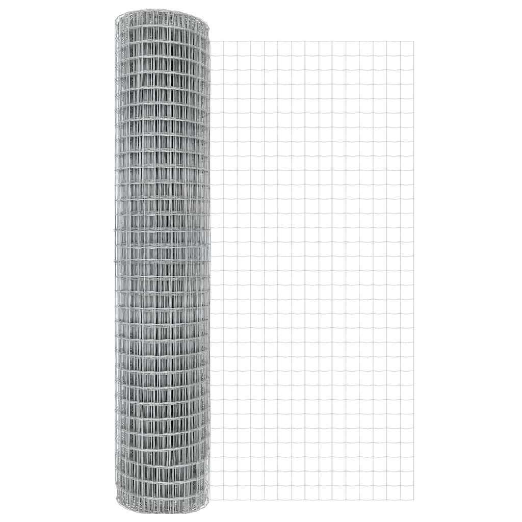 Ograda s postovima Srebrno 1,6 x 10 m Čelik i PVC