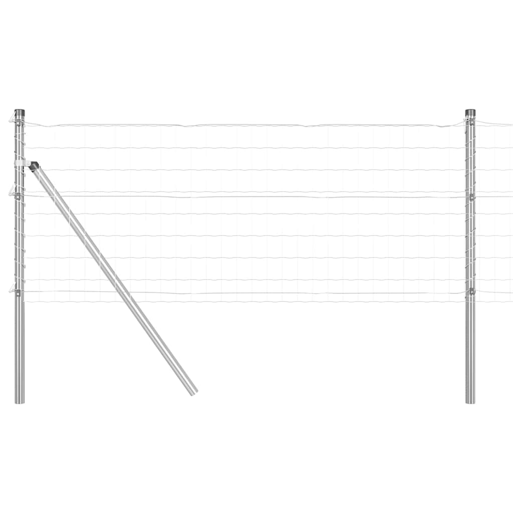Ograda s postovima Srebrno 0,6 x 10 m Čelik i PVC