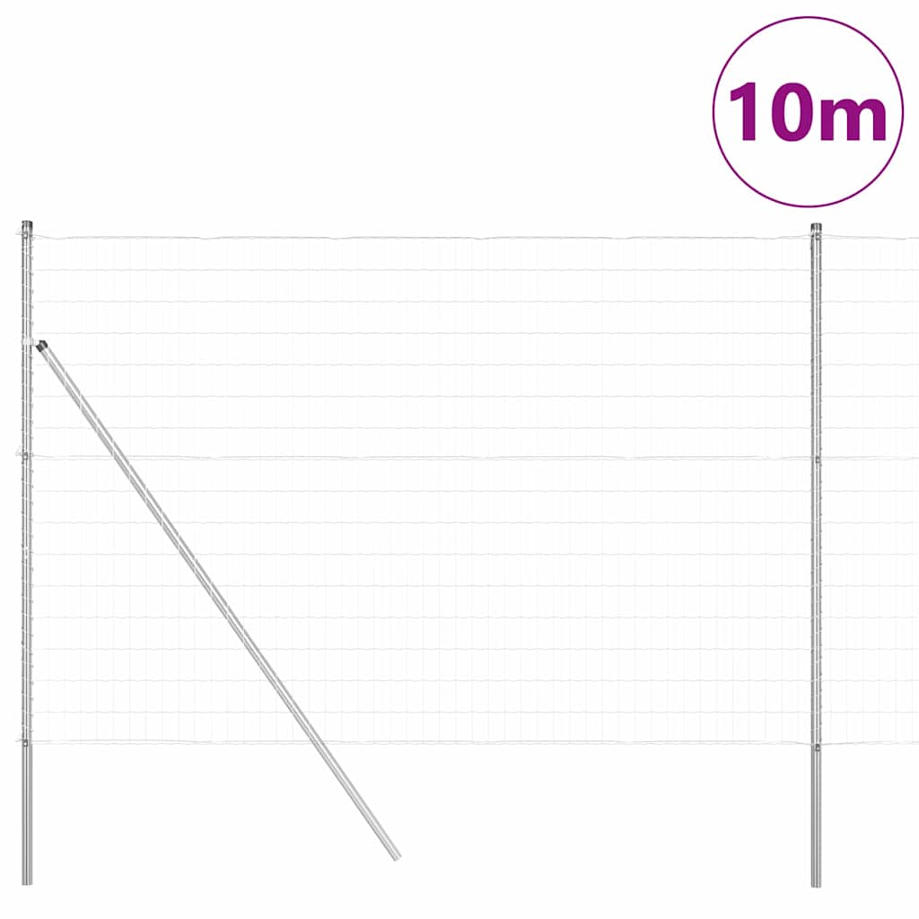 Vanjska Euro ograda za fiksiranje u tlo 10 x 1,6 m Srebrna