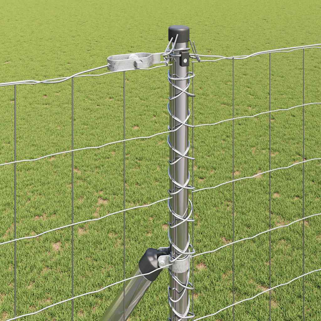 Ograda s postovima Srebrno 1,6 x 10 m Čelik i PVC