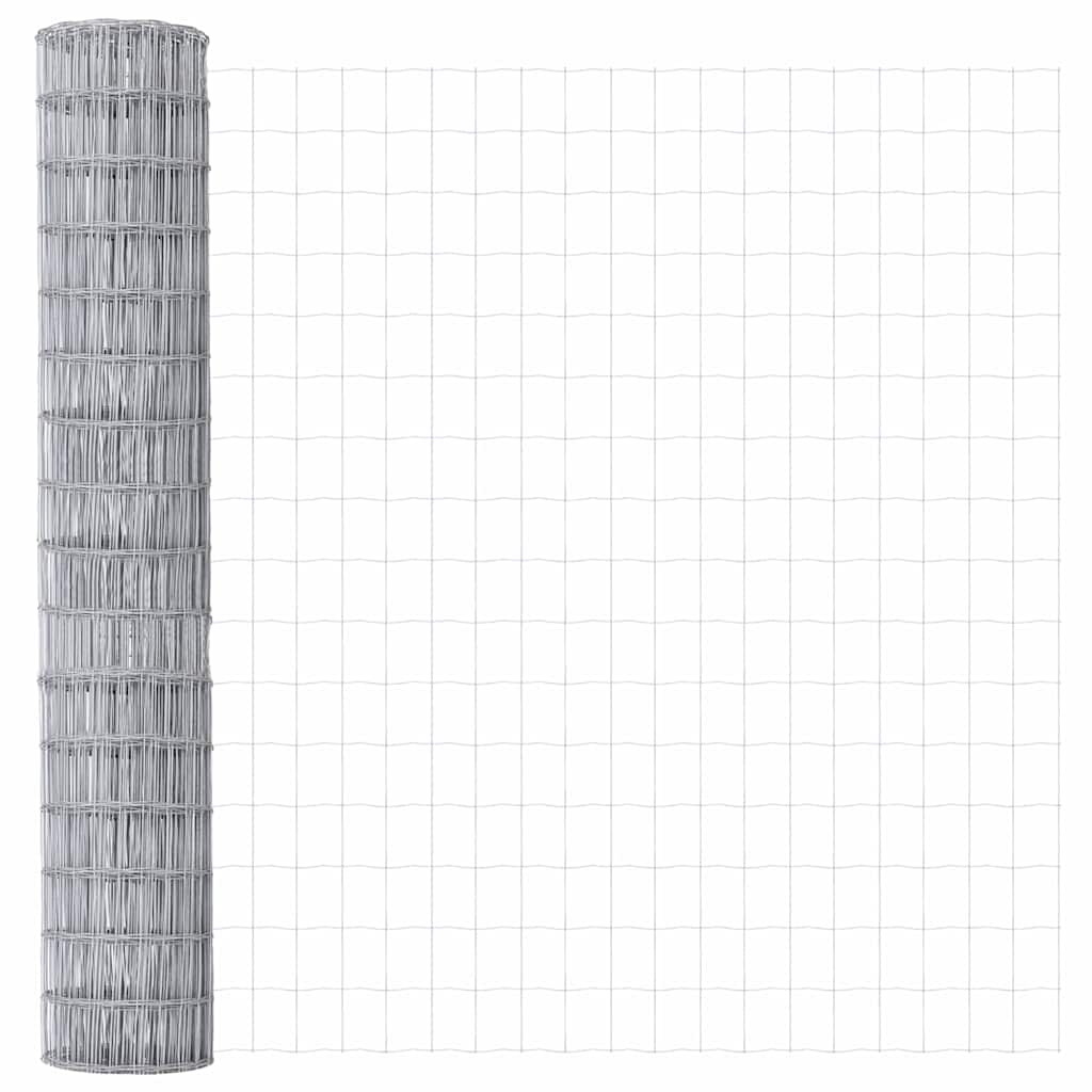 Ograda s postovima Srebrno 1,6 x 10 m Čelik i PVC