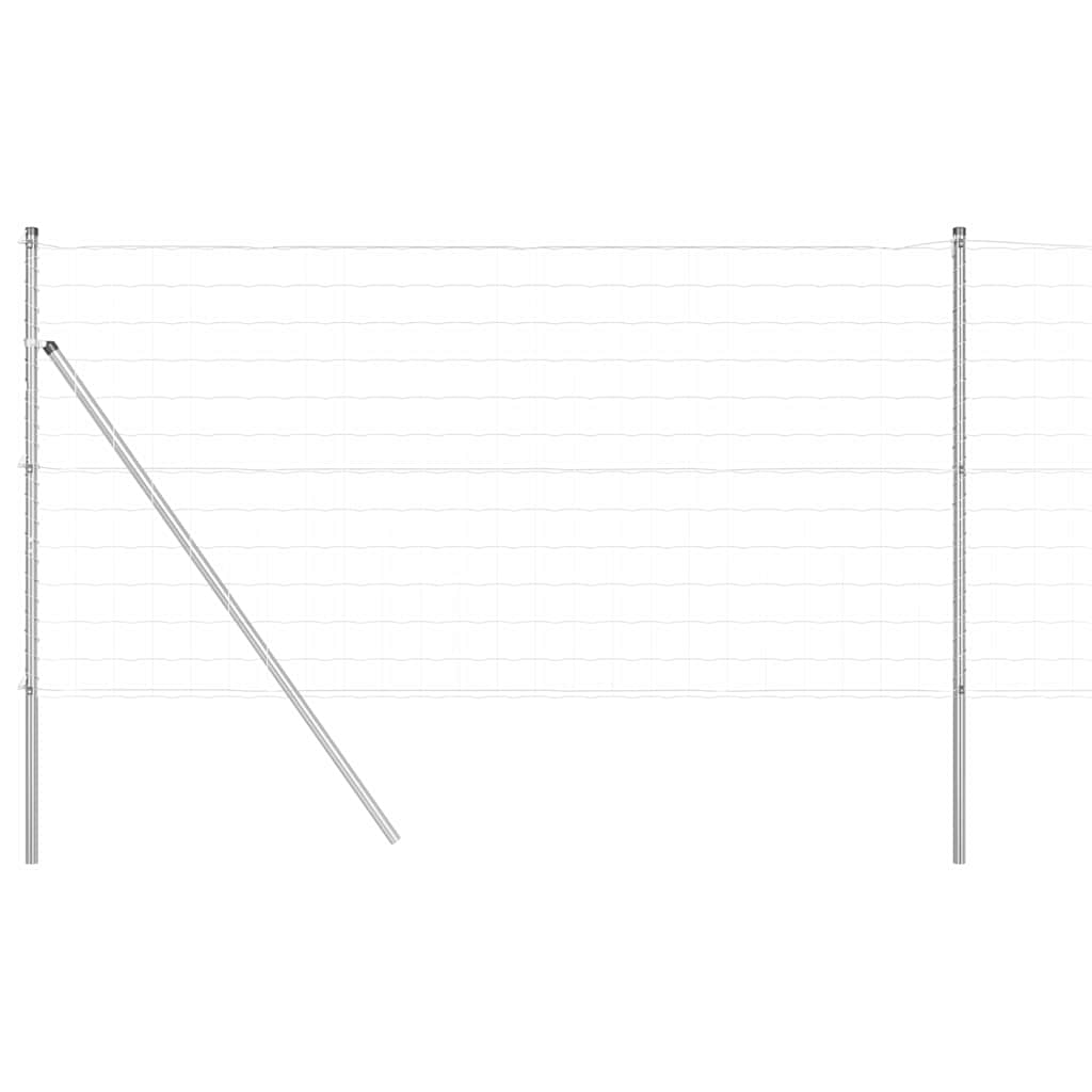 Ograda s postovima Srebrno 1 x 10 m Čelik i PVC