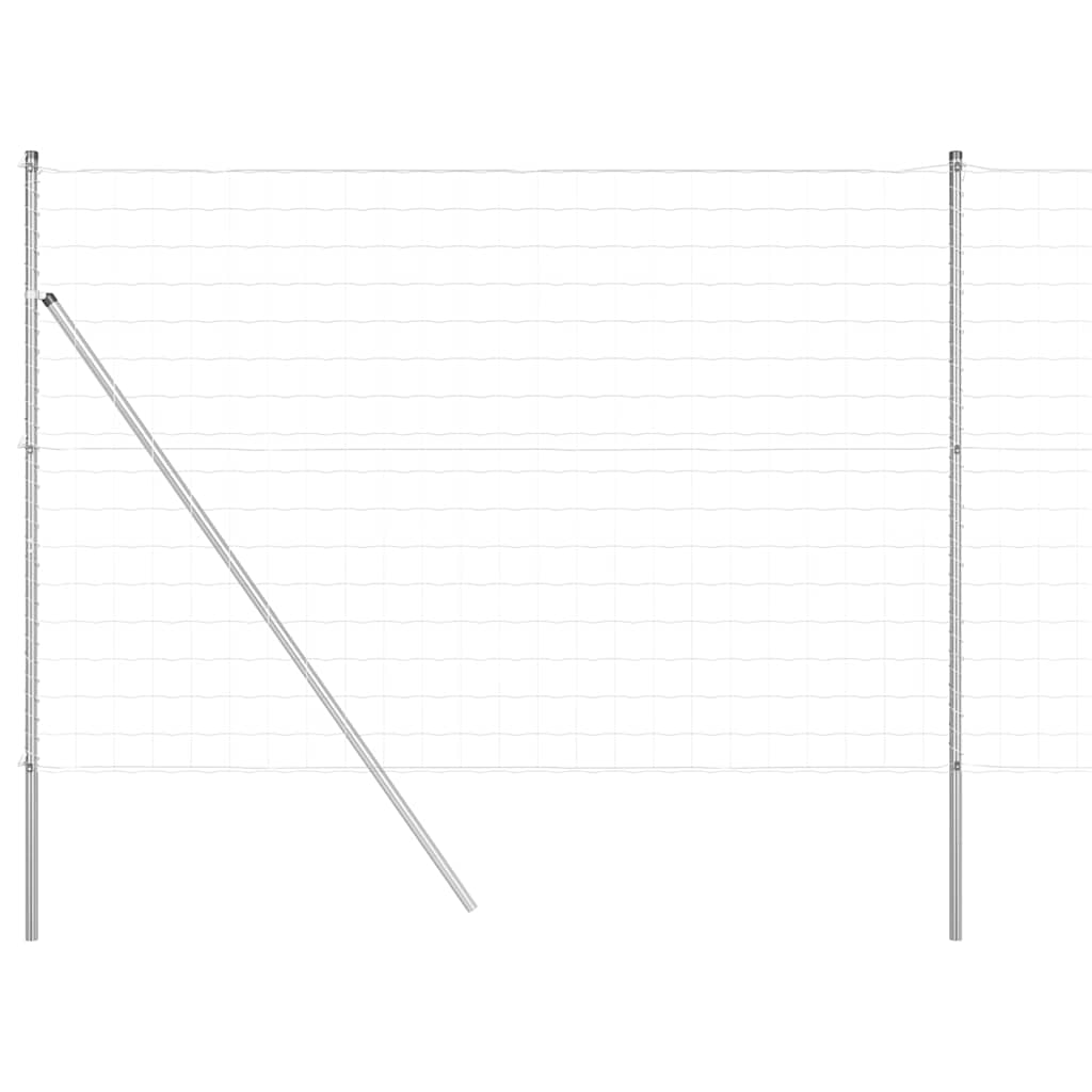 Ograda s postovima Srebrno 1,6 x 10 m Čelik i PVC