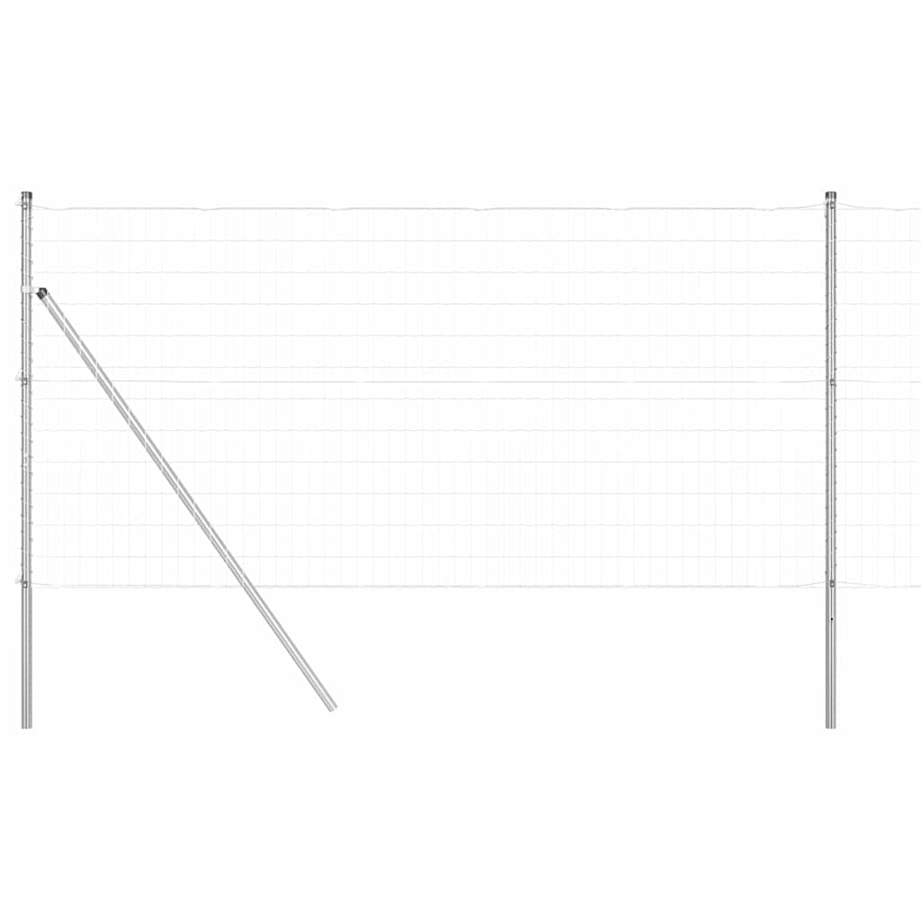 Ograda s postovima Srebrno 1 x 25 m Čelik i PVC