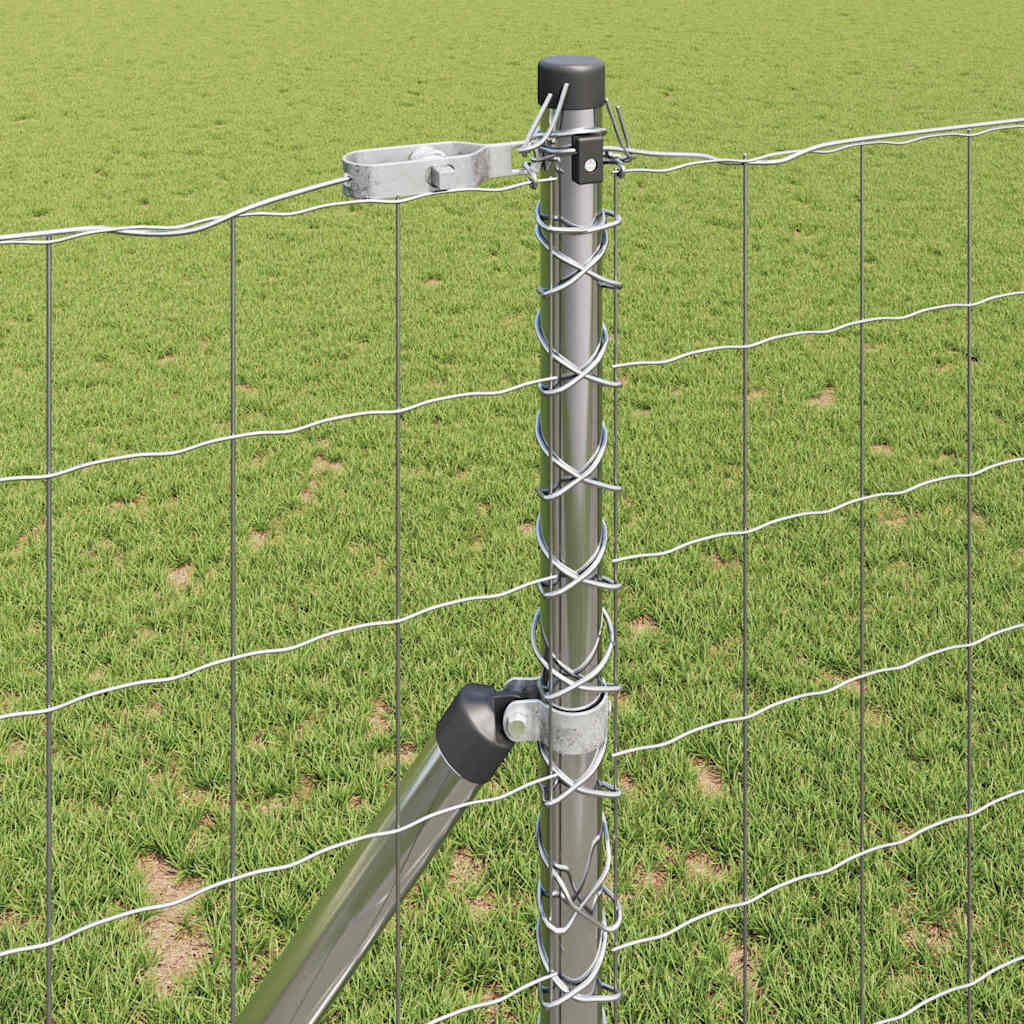 Ograda s postovima Srebrno 1,2 x 25 m Čelik i PVC