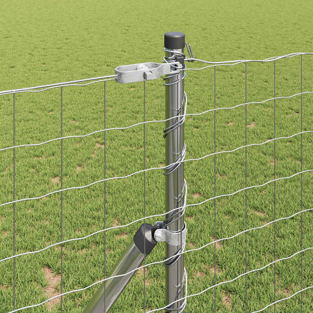 Ograda s postovima Srebrno 1 x 10 m Čelik i PVC