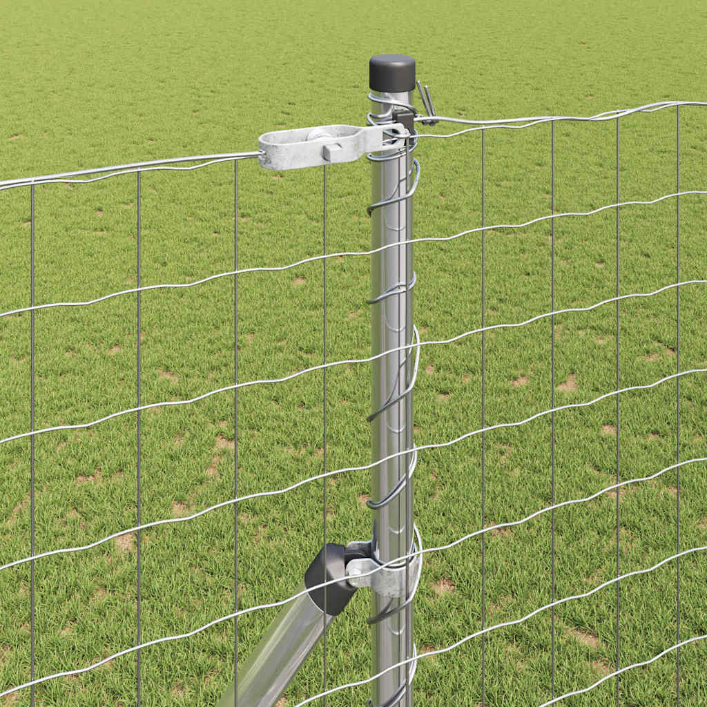 Ograda s postovima Srebrno 1,6 x 10 m Čelik i PVC