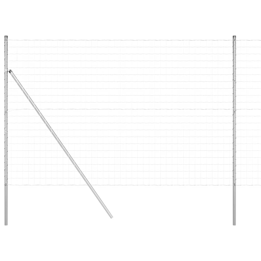 Ograda s postovima Srebrno 1,6 x 10 m Čelik i PVC