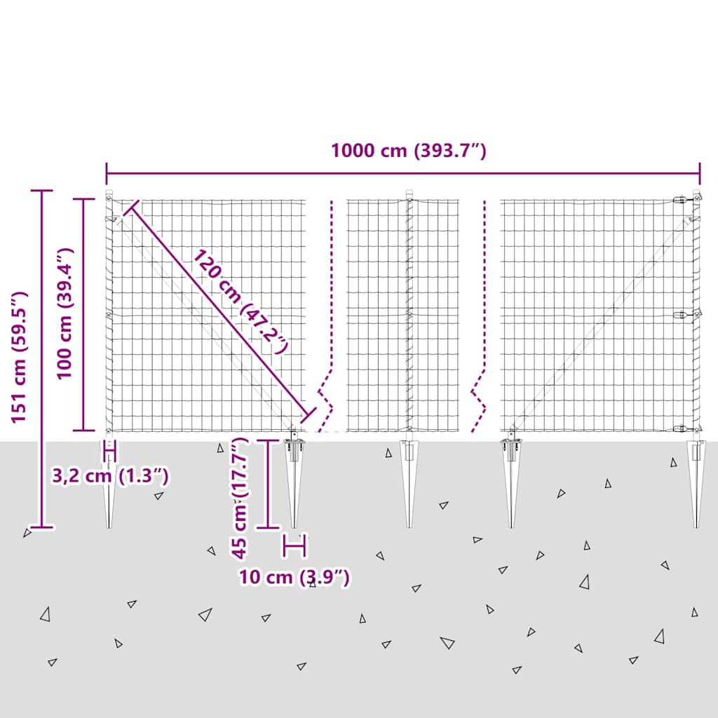 Euro ograda s špicama 10 x 1 m Čelik premazan PVC-om Zelena
