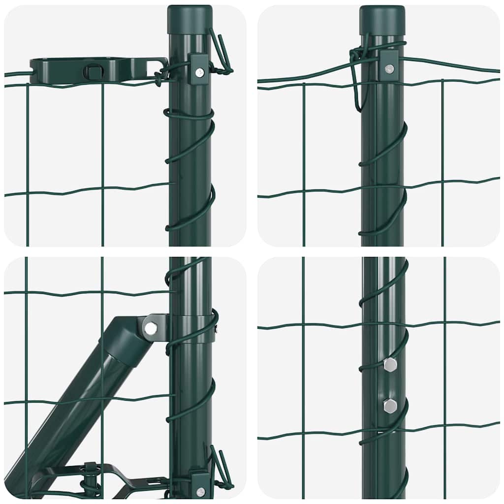 Ograda s postovima Zelena 1,4 x 10 m Čelik i PVC