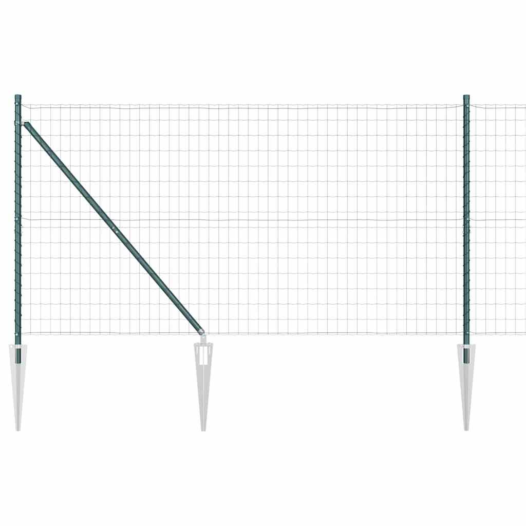 Ograda s postovima Zelena 1,4 x 10 m Čelik i PVC
