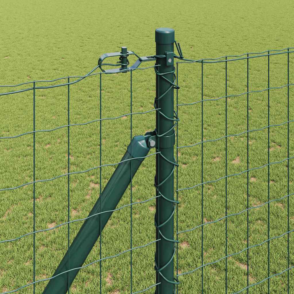 Ograda s postovima Zelena 1,6 x 10 m Čelik i PVC