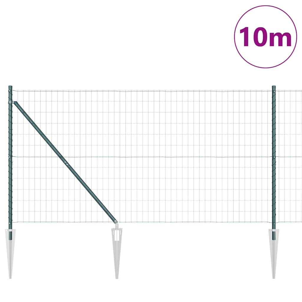 Euro ograda s špicama 10 x 1,2 m Čelik premazan PVC-om Zelena