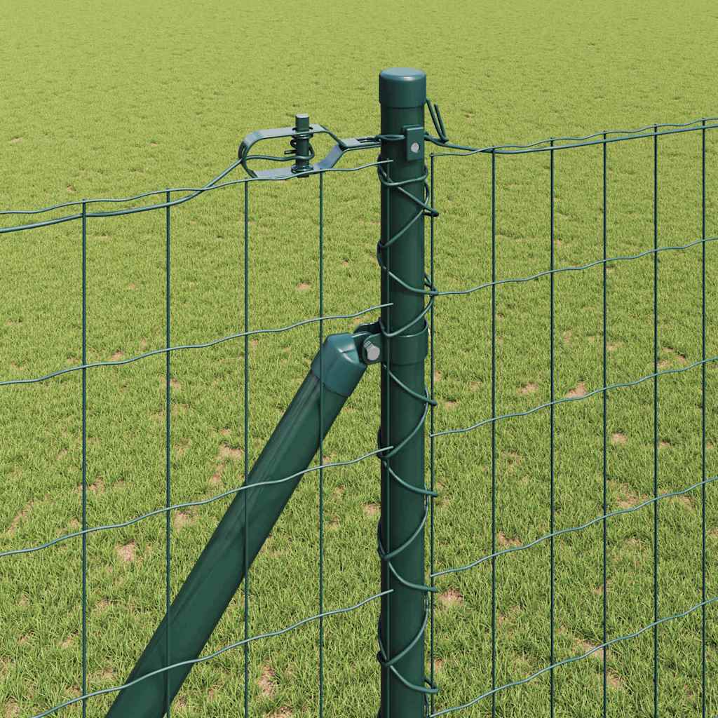 Ograda s postovima Zelena 1,6 x 10 m Čelik i PVC