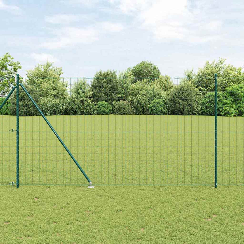 Ograda s postovima Zelena 1,6 x 10 m Čelik i PVC