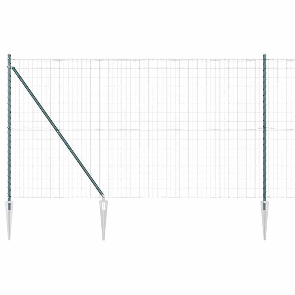 Ograda s postovima Zelena 1,6 x 10 m Čelik i PVC