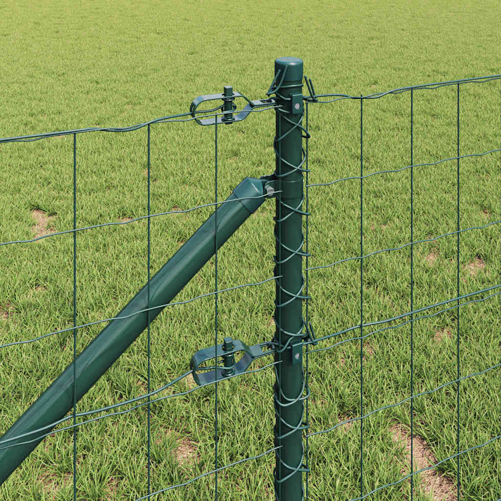 Ograda s postovima Zelena 0,4 x 10 m Čelik i PVC