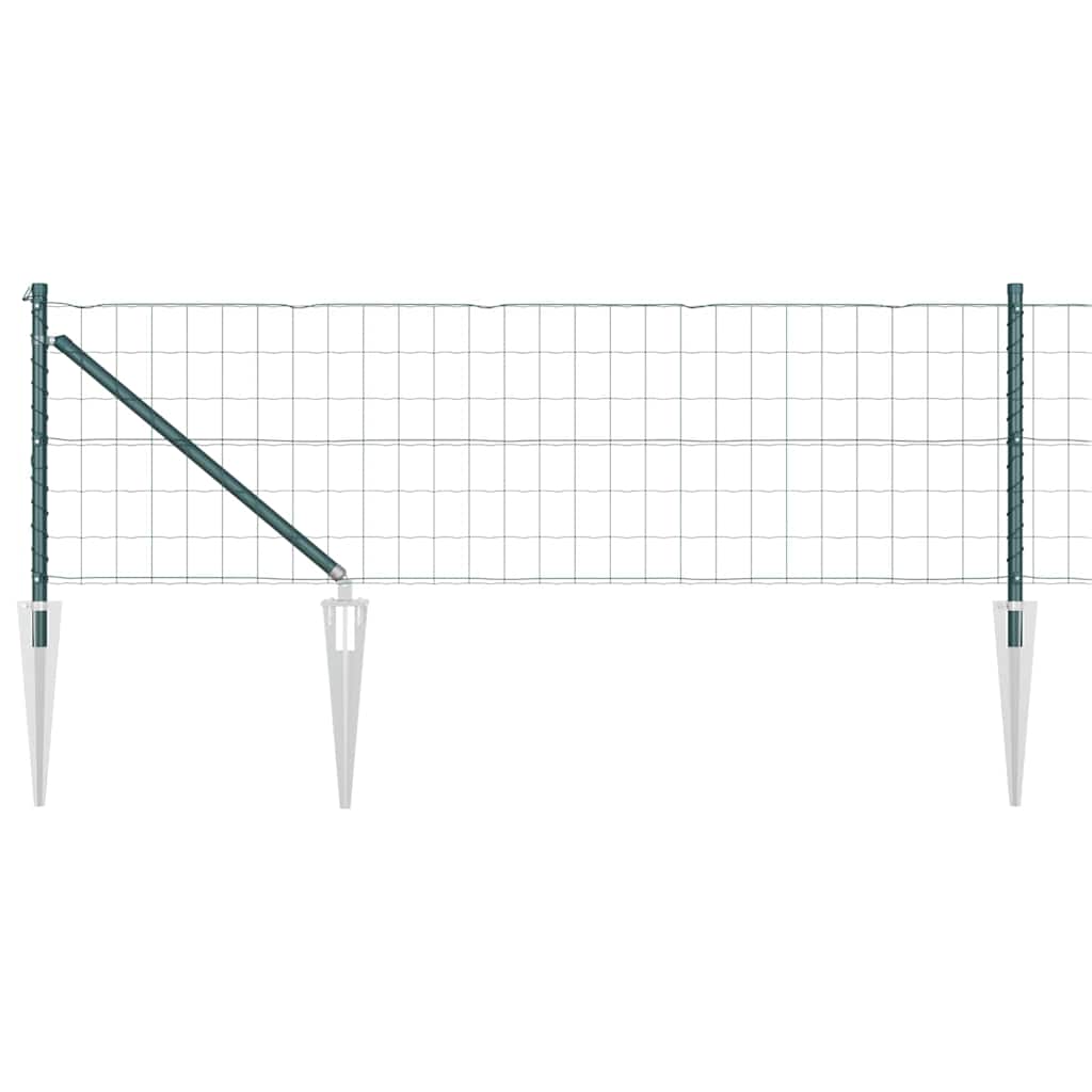 Ograda s postovima Zelena 0,4 x 10 m Čelik i PVC