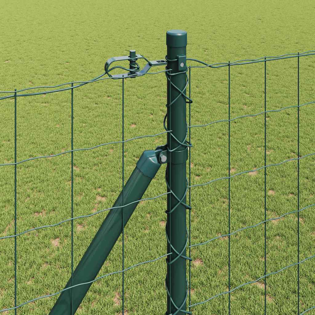 Ograda s postovima Zelena 1,6 x 10 m Čelik i PVC