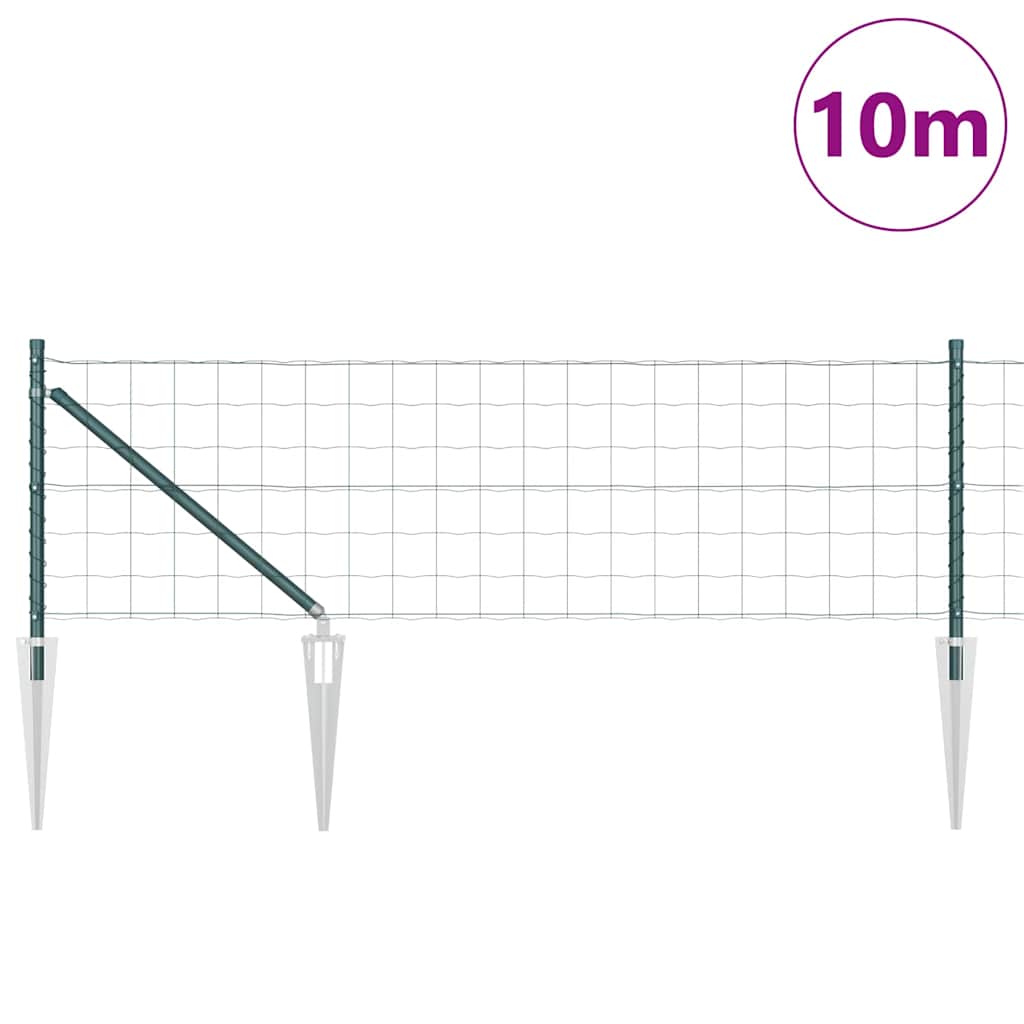 Ograda s postovima Zelena 0,4 x 10 m Čelik i PVC