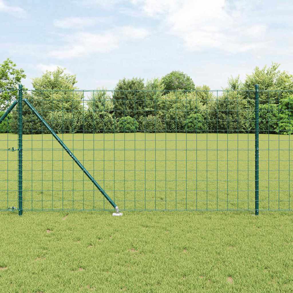 Ograda s postovima Zelena 1,4 x 10 m Čelik i PVC