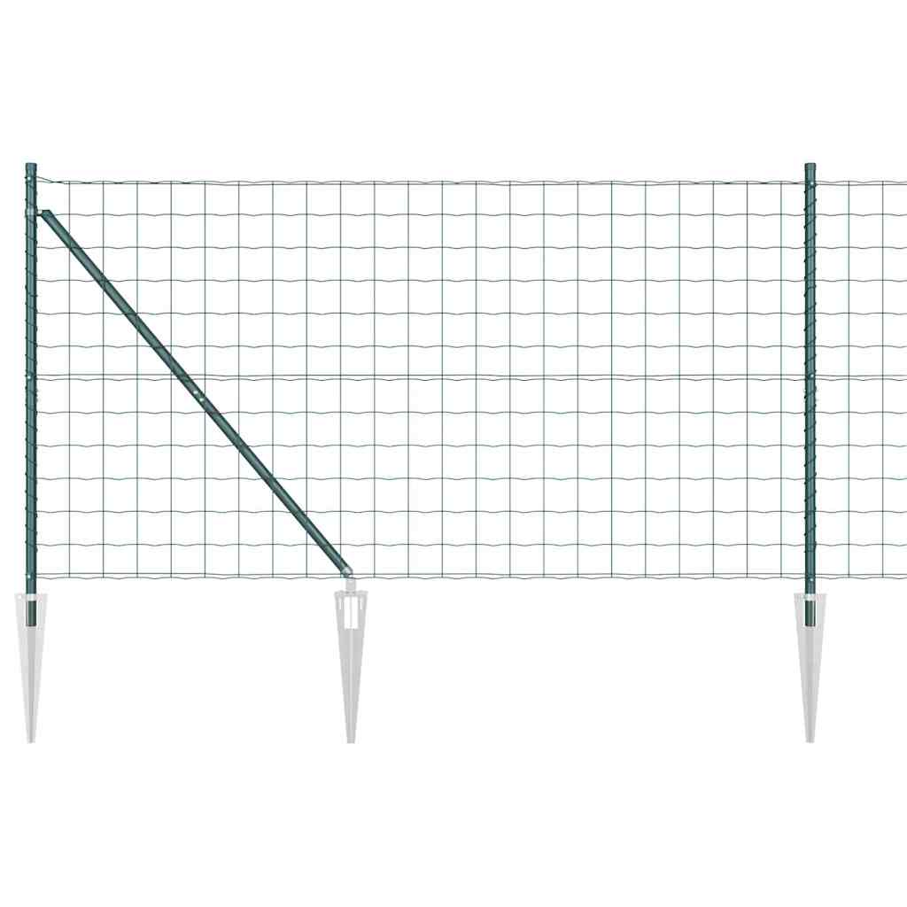 Ograda s postovima Zelena 1,4 x 10 m Čelik i PVC