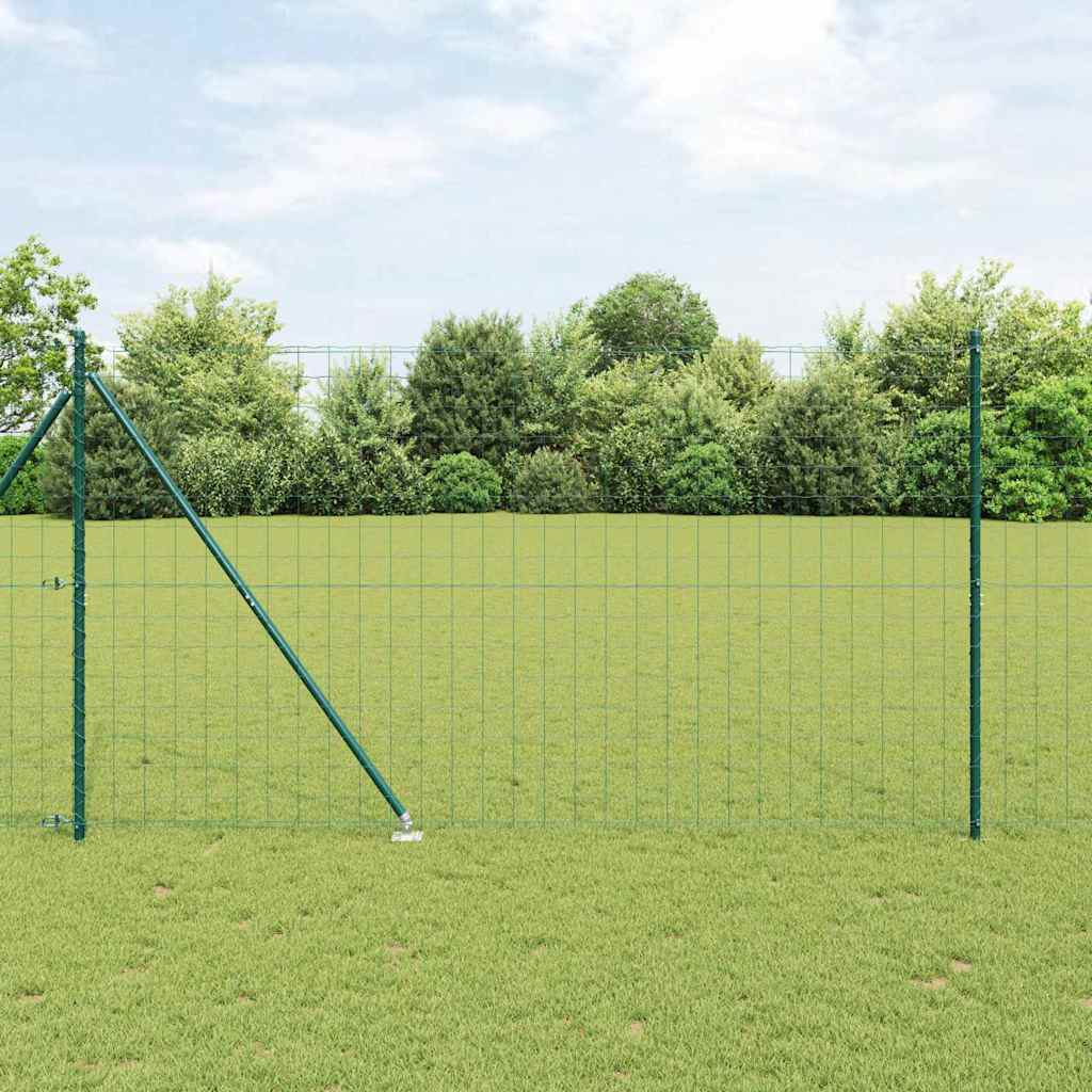 Ograda s postovima Zelena 1,5 x 10 m Čelik