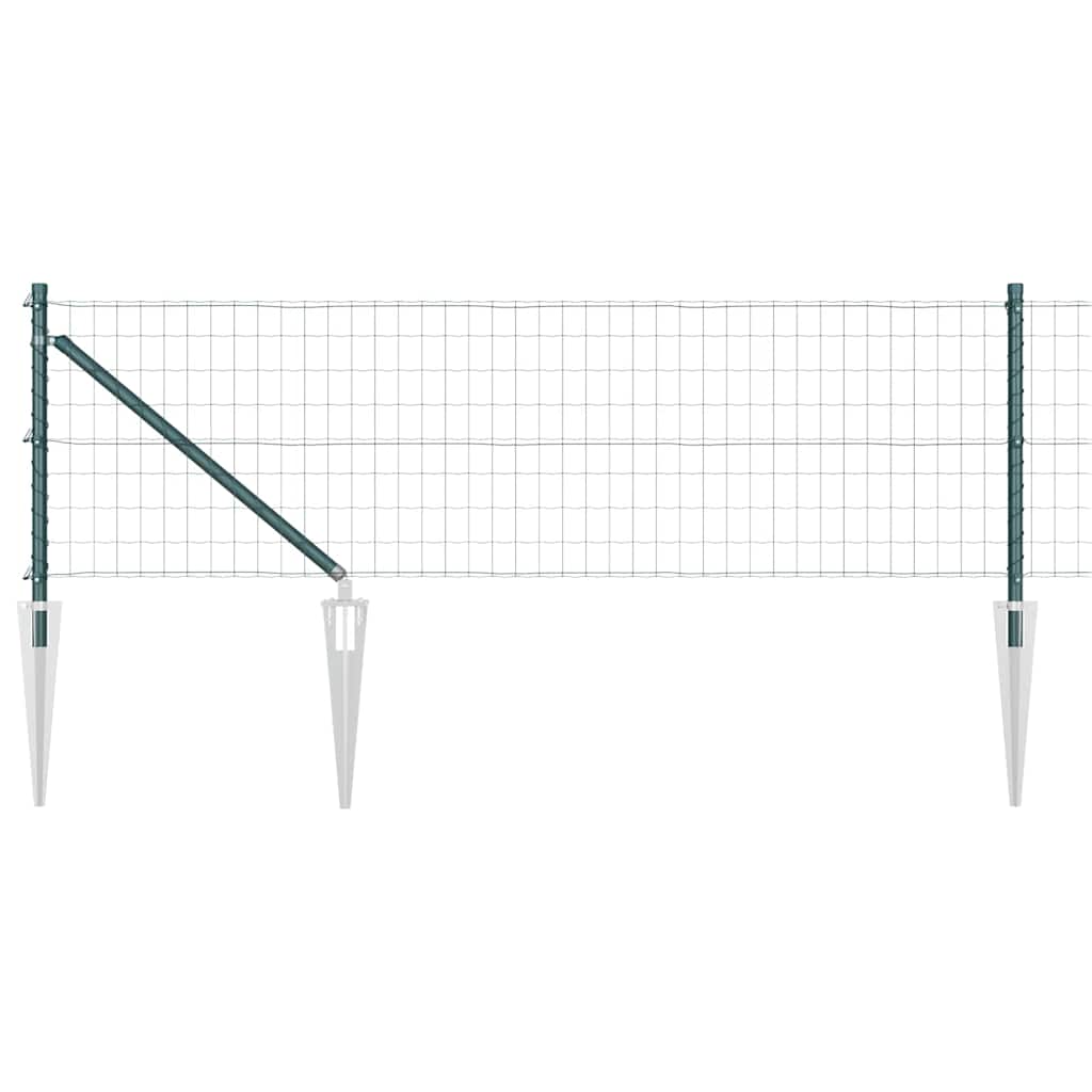Ograda s postovima Zelena 0,8 x 25 m Čelik i PVC