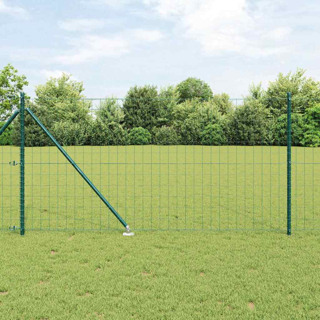 Ograda s postovima Zelena 1 x 25 m Čelik i PVC