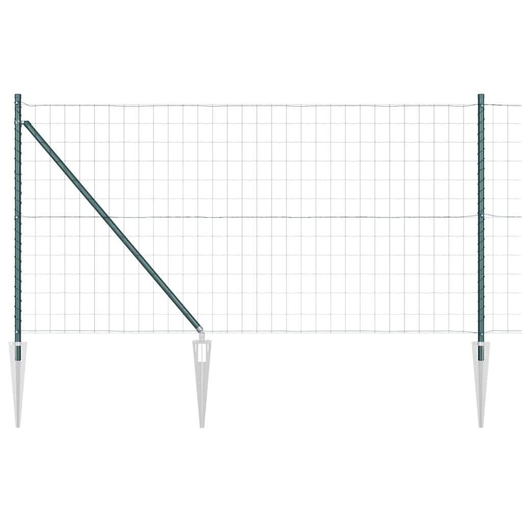 Ograda s postovima Zelena 1 x 25 m Čelik i PVC