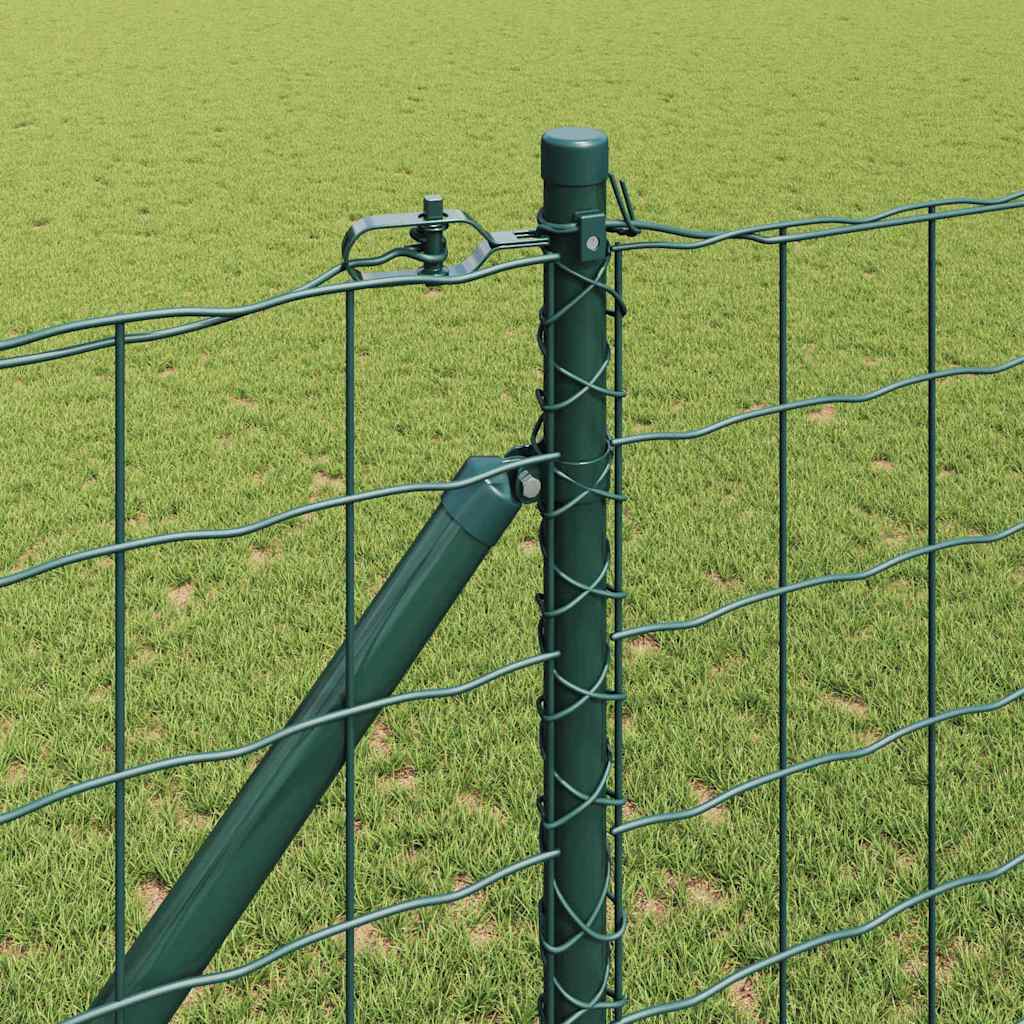 Ograda s postovima Zelena 1 x 25 m Čelik