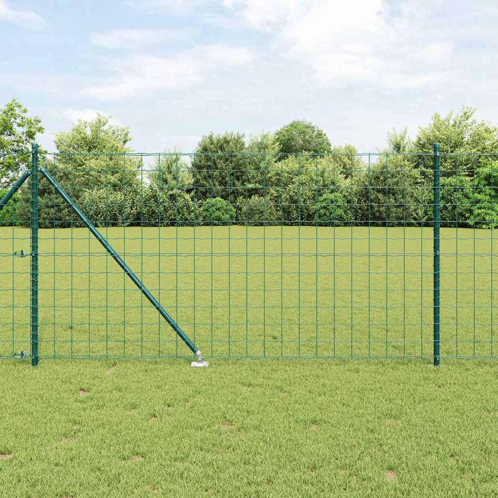 Ograda s postovima Zelena 1 x 25 m Čelik
