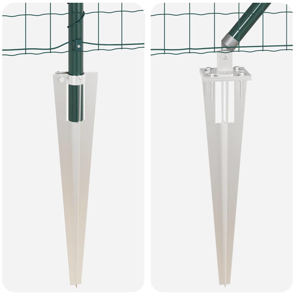 Ograda s postovima Zelena 0,6 x 50 m Čelik i PVC
