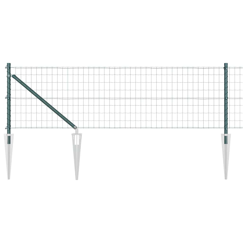 Ograda s postovima Zelena 0,6 x 50 m Čelik i PVC