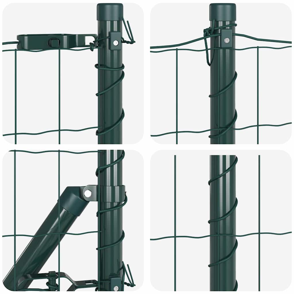 Ograda s postovima Zelena 0,6 x 50 m Čelik i PVC