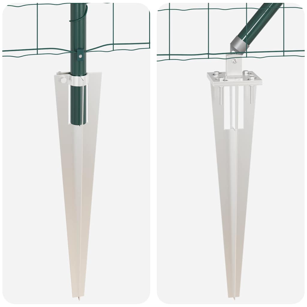 Ograda s postovima Zelena 0,4 x 10 m Čelik i PVC
