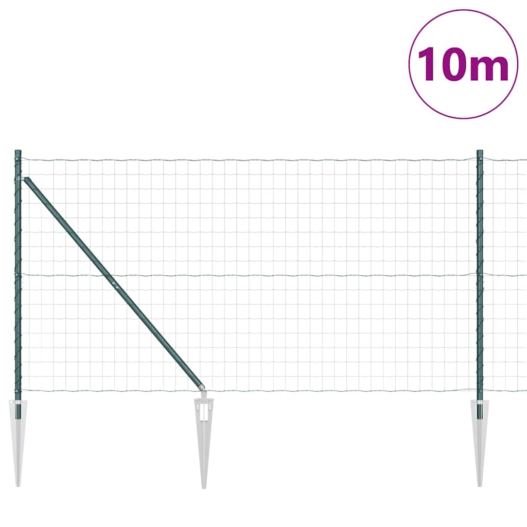 Ograda s postovima Zelena 1,2 x 10 m Čelik