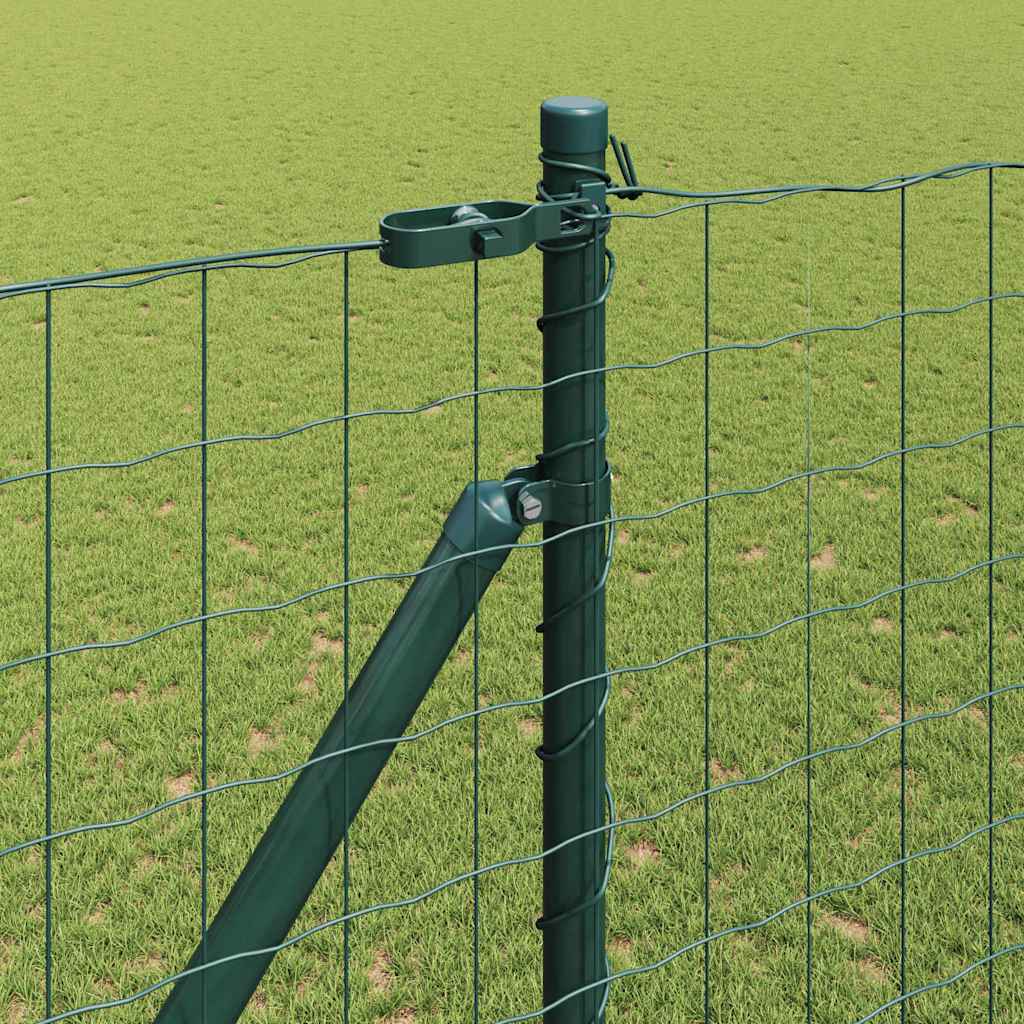 Ograda s postovima Zelena 1,5 x 10 m Čelik